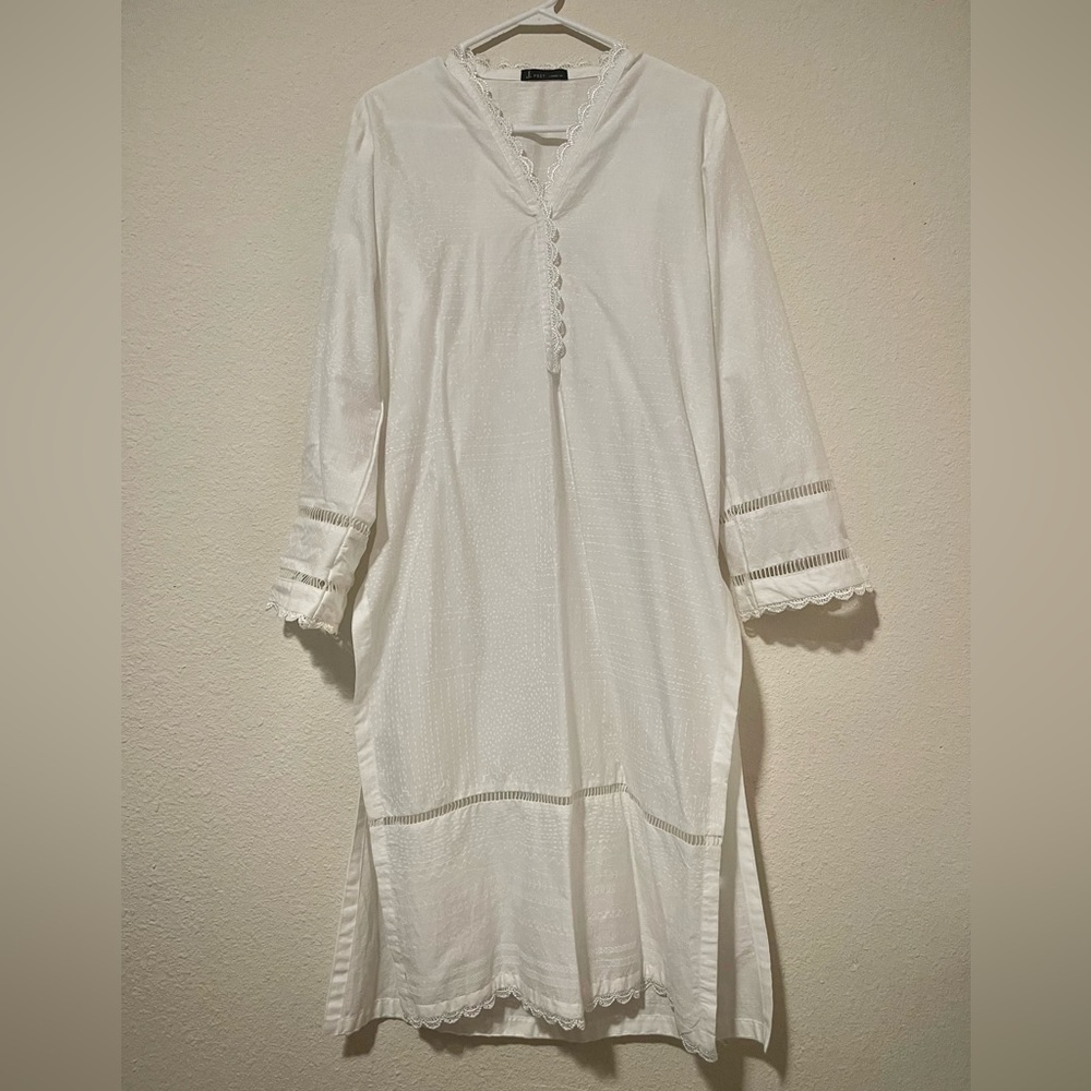 White Shalwar Kameez Pakistani Dress 100% cotton
